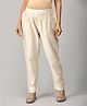 The Mom Store Cotton Woven Solid Maternity Pants - Cream