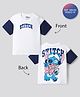 Bonfino Disney Cotton Knit Half Sleeves Stitch Front & Back Printed Drop Shoulder Oversized T-Shirt - Multicolour