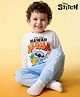 Bonfino Disney 100% Cotton Knit Full Sleeves T-Shirt & Pyjama Night Suit With Stitch Graphic - Multicolor