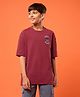 Technosport Knit Half Sleeves Lightweight & Breathable Skates Text Printed Tee - Red