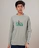 Technosport Knit Full Sleeves Best In The Field Text Printed Tee - Grey