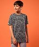 Technosport Knit Half Sleeves Alphabets Printed Tee - Grey