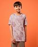 Technosport Knit Half Sleeves Lightweight & Breathable Skateboard Printed Tee - Pink