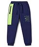 Pine Kids Knit Full Length Cut N Sew Text Printed Lounge Pant - Navy Blue
