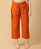 The Mom Store Cotton Woven Solid Maternity Lounge Pants - Rust Orange