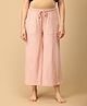 The Mom Store Cotton Knit Solid Maternity Palazzo - Cream