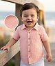 Doodle Poodle Cotton Woven Shirt Stripe Half Sleeve with Single Pocket Peach 3-4 Years