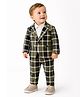 Spool Junior Cotton Woven Full Sleeves Checked Blazer &  Coordinating Pant With Shirt Set - Green