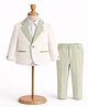 Spool Junior Cotton Woven Full Sleeves Floral Embroidered  Blazer & Pant With Shirt Set - Pista Green