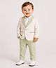 Spool Junior Cotton Woven Full Sleeves Floral Embroidered  Blazer & Pant With Shirt Set - Pista Green