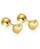 Twisty Locks Heart Designed Earrings - Gold