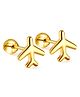 Twisty Locks Air Plane Designed Earrings - Gold