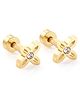 Twisty Locks Stones Embellished   Floral Designed Earrings - Gold