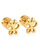 Twisty Locks Butterfly Designed Earrings - Gold