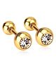Twisty Locks Stones Embellished  Earrings - Gold