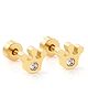 Twisty Locks Stones Embellished Crown Designed Earrings - Gold
