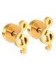 Twisty Locks Musical Note Designed Earrings - Gold
