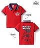 Babyhug Disney Cotton Knit T-Shirt Half Sleeve Polo Neck with Front and Back Mickey Mouse Graphic Multi Color 9-12 Months