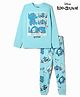 Pine Kids Disney Single Jersey Knit Full Sleeves T-Shirt & Pyjama Night Suit with Stitch Graphic - Light Blue