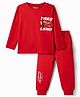 Bonfino Disney 100% Cotton Knit Full Sleeves T-Shirt & Pyjama Night Suit With Car Graphic - Red