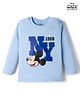 Bonfino Disney Cotton Knit T-Shirt Full Sleeve Round Neck Mickey Mouse Graphic Sky Blue 9-12 Months