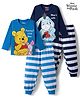 Babyhug Disney Single Jersey Knit Full Sleeves T-Shirt & Pajama Night Suit Winnie & Friends Graphics Pack of 2 - Navy