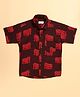 FILORI Cotton Woven Half Sleeves Elephant Printed Shirt - Maroon