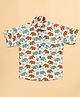 FILORI Cotton Woven Half Sleeves Elephant Printed Shirt - Multi Colour