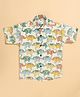 FILORI Cotton Woven Half Sleeves Elephant Printed Shirt - Multi Colour