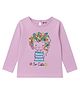 MOONKIDS 100% Pure Cotton Knit Full Sleeves Girl & Floral  Printed Top - Lilac
