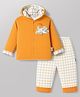 Child World Knit Full Sleeves Winter Wear Suits With Airplane Patch - Orange