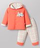 Child World Knit Full Sleeves Winter Wear Suits With Airplane Patch - Coral