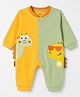 Child World Interlock Knit Full Sleeves Romper With Dino Print - Yellow