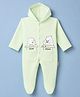 Child World Fleece Knit Full Sleeves Sleep Suit with Bear Print  - Green