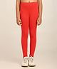 Robinbosky Cotton Elastane Knit Solid Leggings - Cherry Red