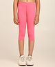 Robinbosky Cotton Elastane Knit Solid Capri Leggings - Baby Pink