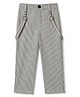 Rikidoos Cotton Woven Full Length Striped Pant With Suspender - Teal Blue & White