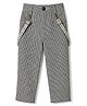 Rikidoos Cotton Woven Full Length Checked Party Wear Pant With Suspender - Navy Blue