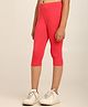 Robinbosky Cotton Elastane Knit Solid Capri Leggings - Candy Pink