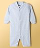 Kidi Wav Full Sleeves Polka Dots Printed Footed Sleepsuit - Blue