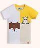 Orange Sugar 100% Cotton Knit Half Sleeves Hippopotamus & Fox Printed Tee - White