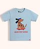 Orange Sugar 100% Cotton Knit Half Sleeves Dog Printed Tee - Light Blue