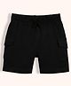 Orange Sugar 100% Cotton Knit Solid Cargo Shorts - Black