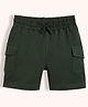 Orange Sugar 100% Cotton Knit Solid Cargo Shorts - Dark Olive