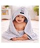 The little lookers Microfiber Knit Bunny Printed Hooded Towel L 80 x B 85 cm - Grey