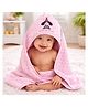 The little lookers Microfiber Knit Dog Printed Hooded Towel L 80 x B 85 cm- Pink