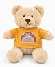ELITE CREATIONS 30 CM Teddy Bear Plush Toy for Kids Soft Stuffed Animal with Good Vibes T Shirt Cute Huggable Soft Toy for Boys and Girls