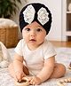 The little lookers Cotton Knit Bow Applique Detailed Turban Caps - Black - Circumference 32 Cm