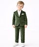 Spool Junior Velour Woven Full Sleeves Solid Blazer & Pant With Shirt Set - Green