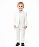Spool Junior Cotton Woven Full Sleeves Solid Blazer & Pant With Shirt Set - White